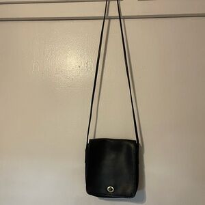 Vintage Coach Leather Crossbody Bag Small In Black